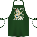 Funny Christmas Dog Too Late to Be Good Cotton Apron 100% Organic Forest Green