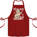 Funny Christmas Dog Too Late to Be Good Cotton Apron 100% Organic Maroon
