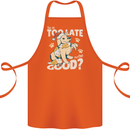 Funny Christmas Dog Too Late to Be Good Cotton Apron 100% Organic Orange