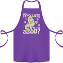 Funny Christmas Dog Too Late to Be Good Cotton Apron 100% Organic Purple