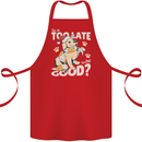 Funny Christmas Dog Too Late to Be Good Cotton Apron 100% Organic Red