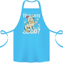 Funny Christmas Dog Too Late to Be Good Cotton Apron 100% Organic Turquoise