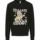 Funny Christmas Dog Too Late to Be Good Kids Sweatshirt Jumper Black
