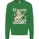 Funny Christmas Dog Too Late to Be Good Kids Sweatshirt Jumper Irish Green