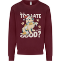 Funny Christmas Dog Too Late to Be Good Kids Sweatshirt Jumper Maroon