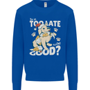 Funny Christmas Dog Too Late to Be Good Kids Sweatshirt Jumper Royal Blue
