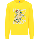 Funny Christmas Dog Too Late to Be Good Kids Sweatshirt Jumper Yellow
