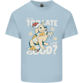Funny Christmas Dog Too Late to Be Good Kids T-Shirt Childrens Light Blue