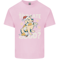 Funny Christmas Dog Too Late to Be Good Kids T-Shirt Childrens Light Pink