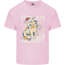Funny Christmas Dog Too Late to Be Good Kids T-Shirt Childrens Light Pink