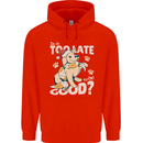 Funny Christmas Dog Too Late to Be Good Mens 80% Cotton Hoodie Bright Red