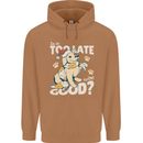 Funny Christmas Dog Too Late to Be Good Mens 80% Cotton Hoodie Caramel Latte