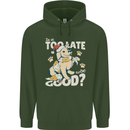 Funny Christmas Dog Too Late to Be Good Mens 80% Cotton Hoodie Forest Green