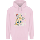 Funny Christmas Dog Too Late to Be Good Mens 80% Cotton Hoodie Light Pink