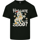 Funny Christmas Dog Too Late to Be Good Mens Cotton T-Shirt Tee Top Black
