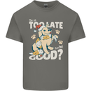 Funny Christmas Dog Too Late to Be Good Mens Cotton T-Shirt Tee Top Charcoal