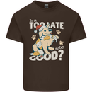 Funny Christmas Dog Too Late to Be Good Mens Cotton T-Shirt Tee Top Dark Chocolate