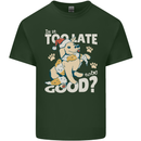 Funny Christmas Dog Too Late to Be Good Mens Cotton T-Shirt Tee Top Forest Green