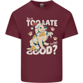 Funny Christmas Dog Too Late to Be Good Mens Cotton T-Shirt Tee Top Maroon