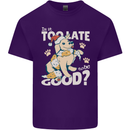 Funny Christmas Dog Too Late to Be Good Mens Cotton T-Shirt Tee Top Purple