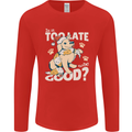 Funny Christmas Dog Too Late to Be Good Mens Long Sleeve T-Shirt Red