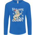Funny Christmas Dog Too Late to Be Good Mens Long Sleeve T-Shirt Royal Blue
