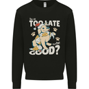Funny Christmas Dog Too Late to Be Good Mens Sweatshirt Jumper Black