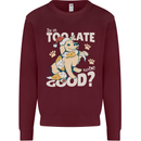 Funny Christmas Dog Too Late to Be Good Mens Sweatshirt Jumper Maroon
