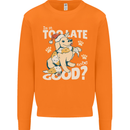 Funny Christmas Dog Too Late to Be Good Mens Sweatshirt Jumper Orange