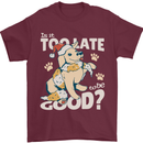 Funny Christmas Dog Too Late to Be Good Mens T-Shirt 100% Cotton Maroon
