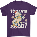 Funny Christmas Dog Too Late to Be Good Mens T-Shirt 100% Cotton Purple