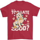 Funny Christmas Dog Too Late to Be Good Mens T-Shirt 100% Cotton Red
