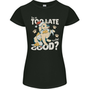Funny Christmas Dog Too Late to Be Good Womens Petite Cut T-Shirt Black