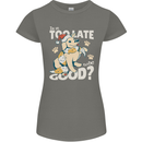 Funny Christmas Dog Too Late to Be Good Womens Petite Cut T-Shirt Charcoal