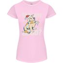 Funny Christmas Dog Too Late to Be Good Womens Petite Cut T-Shirt Light Pink