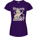 Funny Christmas Dog Too Late to Be Good Womens Petite Cut T-Shirt Purple