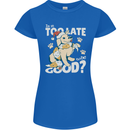 Funny Christmas Dog Too Late to Be Good Womens Petite Cut T-Shirt Royal Blue