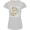Funny Christmas Dog Too Late to Be Good Womens Petite Cut T-Shirt Sports Grey