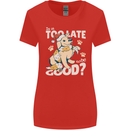 Funny Christmas Dog Too Late to Be Good Womens Wider Cut T-Shirt Red