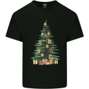 Funny Christmas Donut Tree Xmas Mens Cotton T-Shirt Tee Top Black