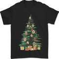 Funny Christmas Donut Tree Xmas Mens T-Shirt 100% Cotton Black