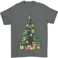 Funny Christmas Donut Tree Xmas Mens T-Shirt 100% Cotton Charcoal