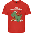 Funny Christmas Halloween Thanksgiving T-Rex Mens Cotton T-Shirt Tee Top Red