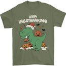 Funny Christmas Halloween Thanksgiving T-Rex Mens T-Shirt 100% Cotton Military Green