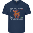 Funny Christmas Photography Photographer Mens V-Neck Cotton T-Shirt Navy Blue