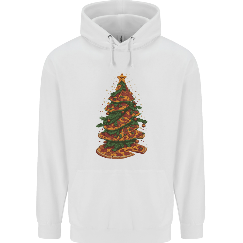 Funny Christmas Pizza Tree Xmas Food Childrens Kids Hoodie White