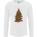 Funny Christmas Pizza Tree Xmas Food Mens Long Sleeve T-Shirt White