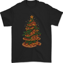 Funny Christmas Pizza Tree Xmas Food Mens T-Shirt 100% Cotton Black
