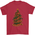 Funny Christmas Pizza Tree Xmas Food Mens T-Shirt 100% Cotton Red