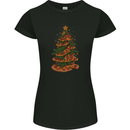 Funny Christmas Pizza Tree Xmas Food Womens Petite Cut T-Shirt Black